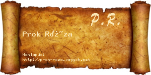 Prok Róza névjegykártya